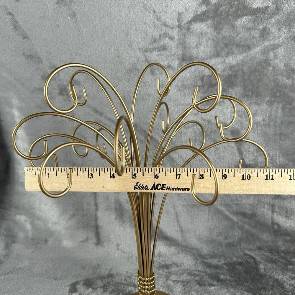 VTG‎ MCM Metal Christmas Ornament Display Tree Stand Holder Hanger Gold Fountain